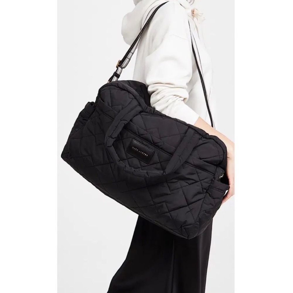 Marc Jacobs Quilted Nylon Weekender Travel Bag Black Baby Diaper Bag